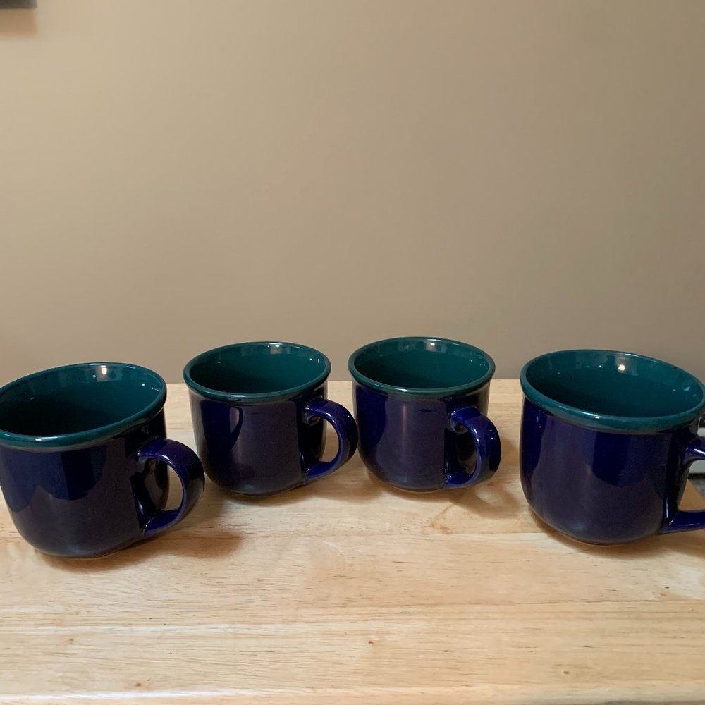 4 TIENSHAN MUGS GREEN & BLUE